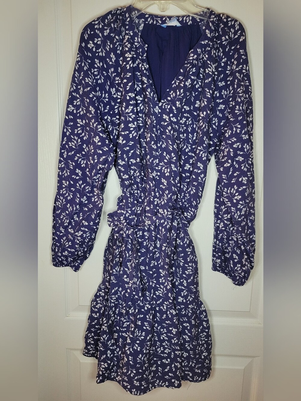 Womens Draper James Size S Navy Floral Dress With Tie